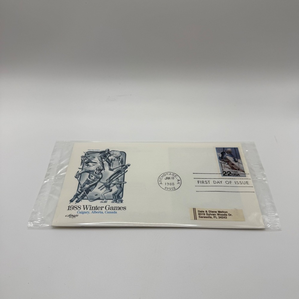 1988 Winter Games Calgary First Day Cover Artmaster 22c Stamp Anchorage AK
